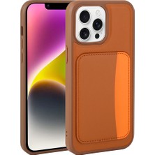 Ottonova iPhone 16 Pro Kılıf Kartlıklı Zore X-Kart Silikon Kapak - Kahverengi