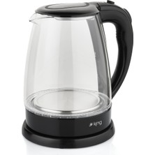 King Şeffaf 1.8l Cam Kettle, Işıklı Su Isıtıcı, Modern Tasarım
