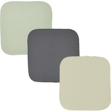 Organickid Aurora Antrasit/adaçayı/gri Çok Amaçlı Bez 3'lü Set