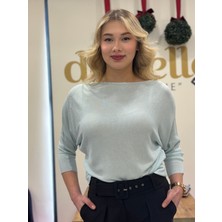 Stamina Kadın Yarasa Kol Kayık Yaka Kazak