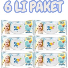 Uni Baby Aktif Sensitive Islak Mendil 6’lı Paket 24+ Ay – Dermatolojik Testli, Alkolsüz, Parabensiz, 312 Yaprak