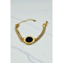 Jewels of Hope Siyah Taş Detaylı Kadın Bileklik 20 cm Paslanmaz Çelik Bileklik