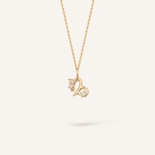 Aja Capricorn Oğlak Burcu Taşlı Altın Kolye