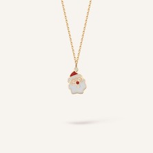 Aja Noel Baba Yılbaşı Temalı Noel Baba Figürlü Altın Kolye