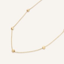 Aja Facora Sıralı Geometrik Motifli Altın Kolye