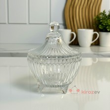 Kirazev Ayaklı Kapaklı Cam Şekerlik Sunumluk 10X14