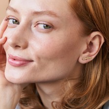 Aja Nora Tek Altın Küpe