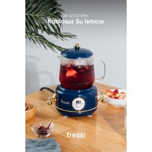 Allians Lacivert Çok Fonksiyonlu 600ML Cam Su Isıtıcı Kettle & Çay Makinesi