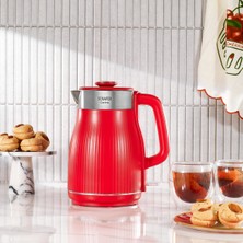 Allians Paslanmaz Çelik Su Isıtıcı, Güçlü ve Estetik Kırmızı Tasarım