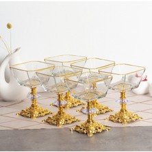 PremiumPort Karen 6 Parça Döküm Sunumluk Seti Magnolia Dondurma ve Çerezlik