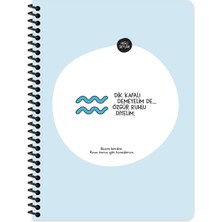 Keskin Color Hisli Şeyler Burçlar Serisi 16,5X22,5  Kareli Spiralli Stickerli Defter - Dik Kafalı Demeyelim De Özgür Ruhlu Diyelim