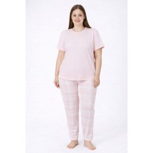 Pemilo Kadın 2005-12 Büyük Beden Kısa Kol Likralı Pijama Takımı