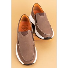 Gondol Içi Dışı Hakiki Deri Günlük Rahat Hafif Ayakkabı SRC.609 - Vizon Nubuk - 42 Vizon Nubuk