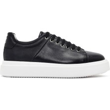 Derimod Erkek Siyah Bağcıklı Kalın Tabanlı Deri Sneaker 26SFD610118