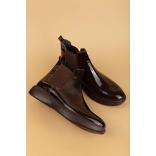 Gondol Erkek Hakiki Deri Günlük Bot SRC.704 - Kahve Rugan - 43 Kahve Rugan