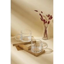 PremiumPort Ringo Line 2’li 325 ml Cam Kupa Boncuklu Kulp, Şık ve Kullanışlı Tasarım