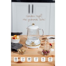 Allians Iki Fonksiyonlu Cam Su Isıtıcı ve Çay Makinesi – 600ML Beyaz