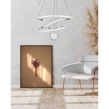 Lunox Virello Loop LED Krom Tasarım Avize – Kristal Işıklı Modern Salon Avizesi