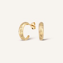 Aja Stella Yıldız Motifli Çok Taşlı Pimli Altın Küpe