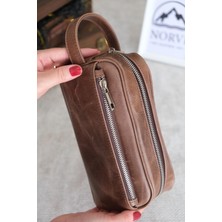 Norvi Deri El Çantası Hakiki Deri Vizon 1154