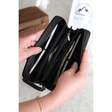 Norvi Deri Fermuarlı Erkek El Çantası Siyah 1198