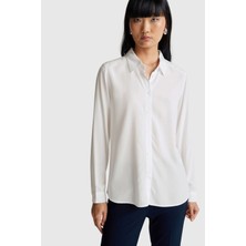 United Colors Of Benetton Beyaz Kadın / Kız KDN_%100 Viskoz Düğmeli Gömlek Model Kodu: ( 5WPWDQ0B0101)