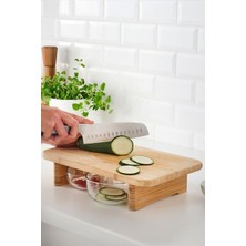 PremiumPort Doğal Bambu Ahşap Doğrama Tahtası, Şık ve Dayanıklı Kullanım Için