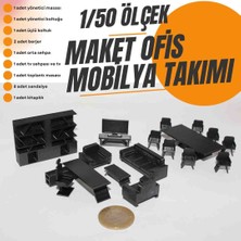 Home 1/50 Ölçek Maket Diorama Ofis Mobilya Seti
