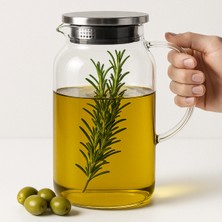 PremiumPort Şeffaf Borosilikat Cam 1.8 ml Zeytinyağı ve Sıvıyağ Şişesi