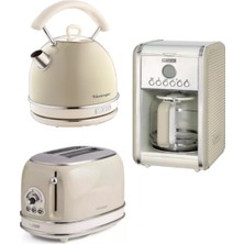 Allians Vintage Bej Su Isıtıcı ve Ekmek Kızartma, Kahve Makinesi Seti