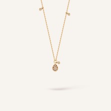 Aja Liravene Damla Figürlü Çok Taşlı Altın Kolye