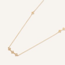 Aja Marisse Çiçek Motifli Çok Taşlı Altın Kolye