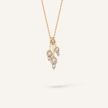 Aja Elegant Swing Çok Taşlı Altın Kolye