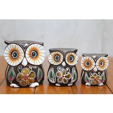Alvo Store Buğz Ahşap 3'lü Baykuş Seti Model 1