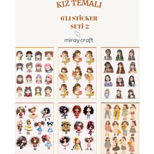 Miray Craft Kız Temalı  6 Sayfa Sticker Seti – Journal & Planner (12×17 Cm)
