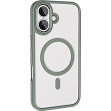 Paladyum Case iPhone 16 Plus Uyumlu Şeffaf Sararmaz Magsafe Özellikli Titanyum Gri Kılıf