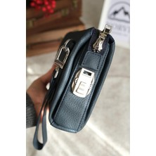 Norvi Deri Şifreli Hakiki Deri Erkek El Çantası Lacivert 1232