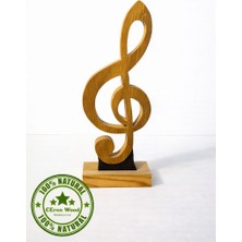 Ceren Wooden Ahşap Sol Anahtarı Biblo | El Yapımı Dekoratif Müzik Figürü