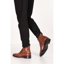 Gondol Erkek Hakiki Deri Klasik Sivri Burun Bot NY.490 - Taba - 46 Taba