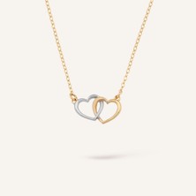 Aja Estrella Birleşik Kalp Figürlü Altın Kolye