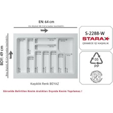 PremiumPort Beyaz Plastik Kaşıklık, Ayarlanabilir 10 Göz, Çekmece Için, 64X58X40 cm