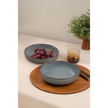 PremiumPort 20 cm Mavi Kase Çift Seti, Şık ve Dayanıklı Seramik Tasarım