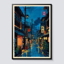 Hediye Vakti Anime Tokyo Sokakları Poster | Japonya Gece Manzarası Duvar Posteri | Çerçevesiz Dekoratif Poster