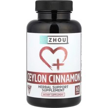 Zhou Nutrition Ceylon Cinnamon Supplement 600 Mg, 60 Capsules - Usda Certified - Non-Gmo, Antioxidant Pills