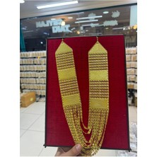 Mühür Niba_gold Altın Kaplama 8 Sıra Akıtma Madonna Kolye