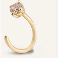 Aja Morine Taşlı Tek Altın Küpe