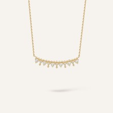 Aja Delora Top Motifli Çok Taşlı Altın Kolye