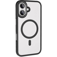 Paladyum Case iPhone 16 Plus Uyumlu Şeffaf Sararmaz Magsafe Özellikli Siyah Kılıf