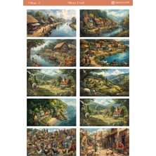 Miray Craft 1 Sayfa Köy Temalı Sticker – Journal & Planner (12×17 Cm)