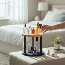 Mobenta Doğal Masif Ahşap Makyaj Organizeri Kozmetik Düzenleyici, Çok Amaçlı Stand – Tier-2 | Bz-Ig